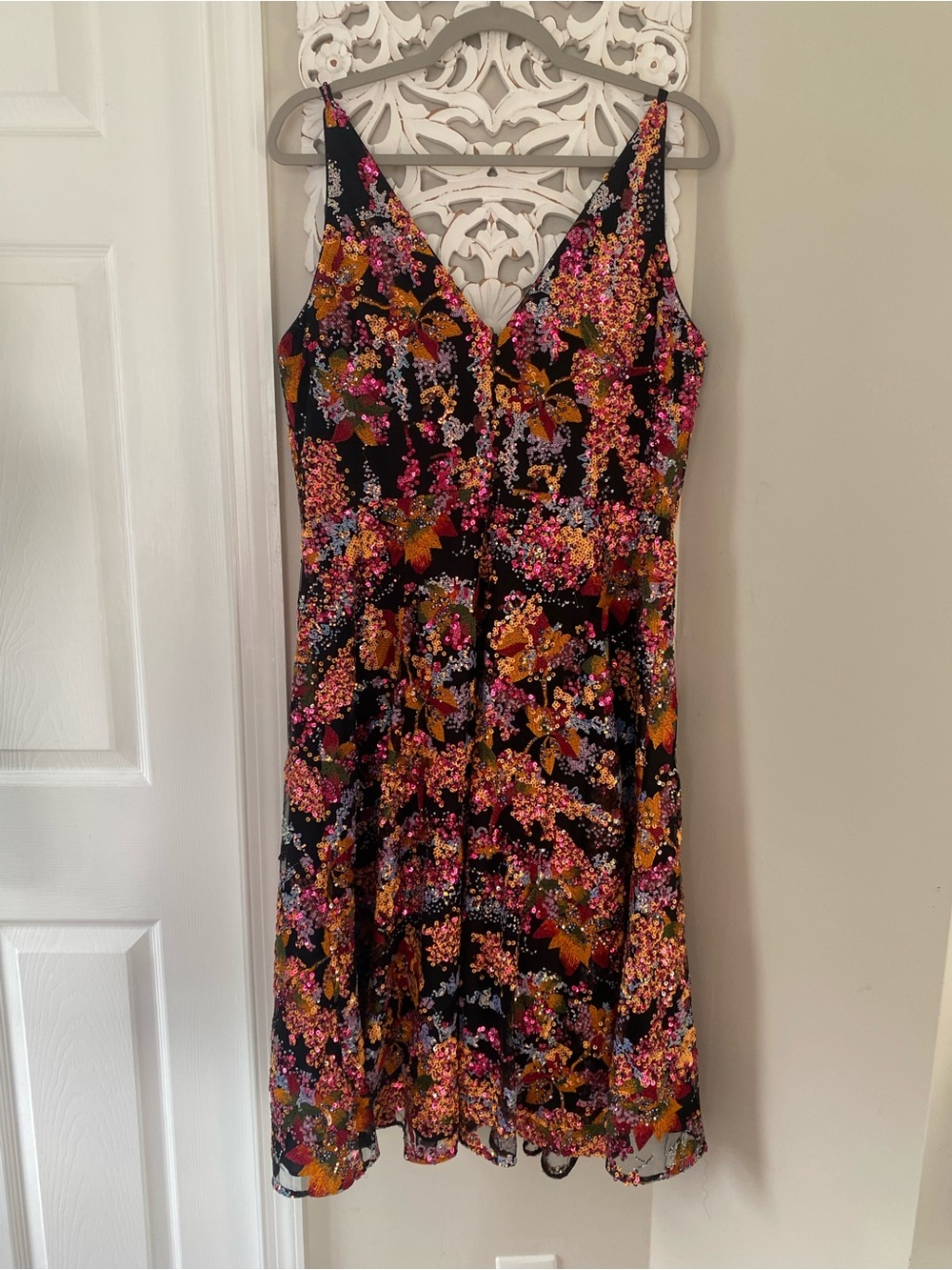 Dress the Population Elisa XL Sequin Embroidered Fit & Flare Cocktail Prom Dress - Picture 15 of 15